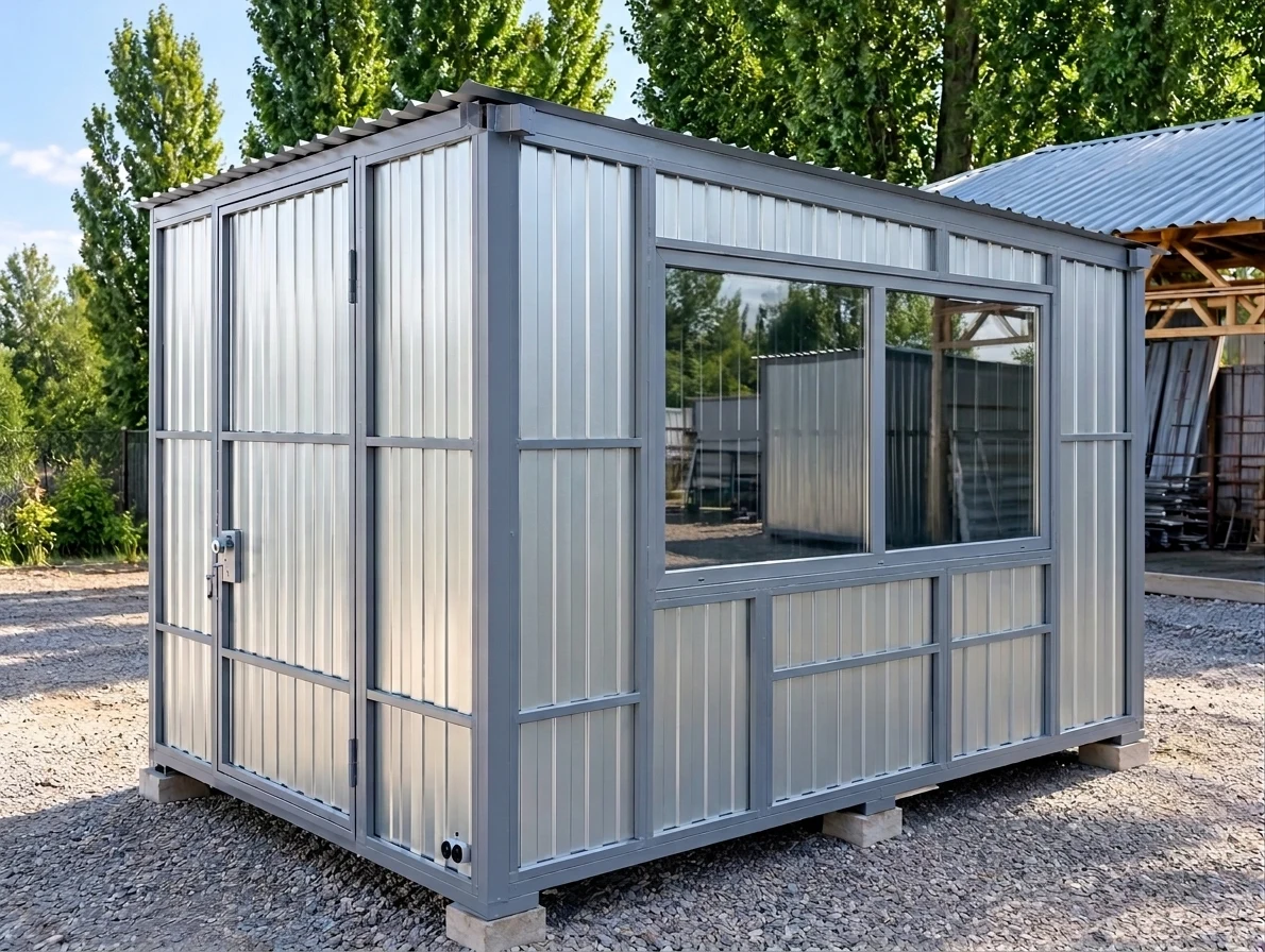 Компактный металлический пункт охраны с увеличенным обзорным окном
